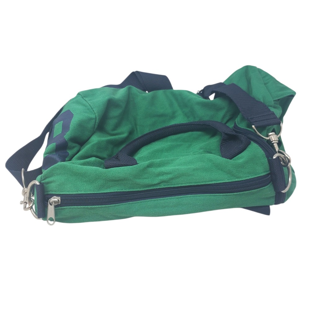 Tommy Hilfiger Denim Green Canvas Duffle Bag Griffin Crest 1985 Gym Travel Zip - Picture 11 of 14